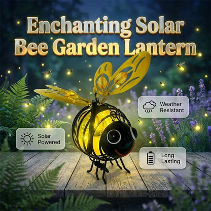 Outdoor Hanging Solar Bee Light – Warm Amber Glow, Flicker- , Garden