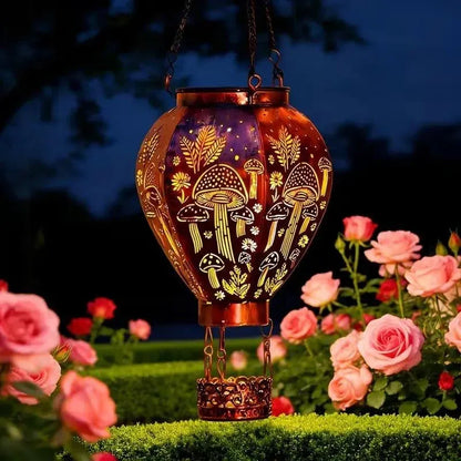 Outdoor Solar-Powered Hot Air Balloon Lantern for Garden Display