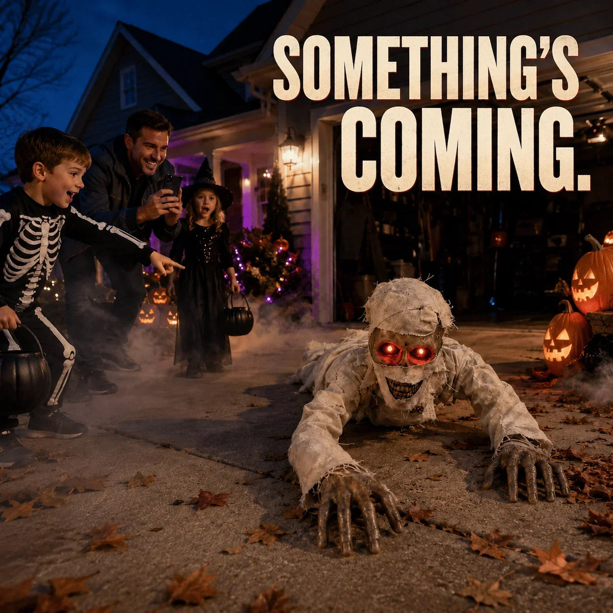 Purpose-Built Sound-Activated Animated Crawling Mummy with Glowing