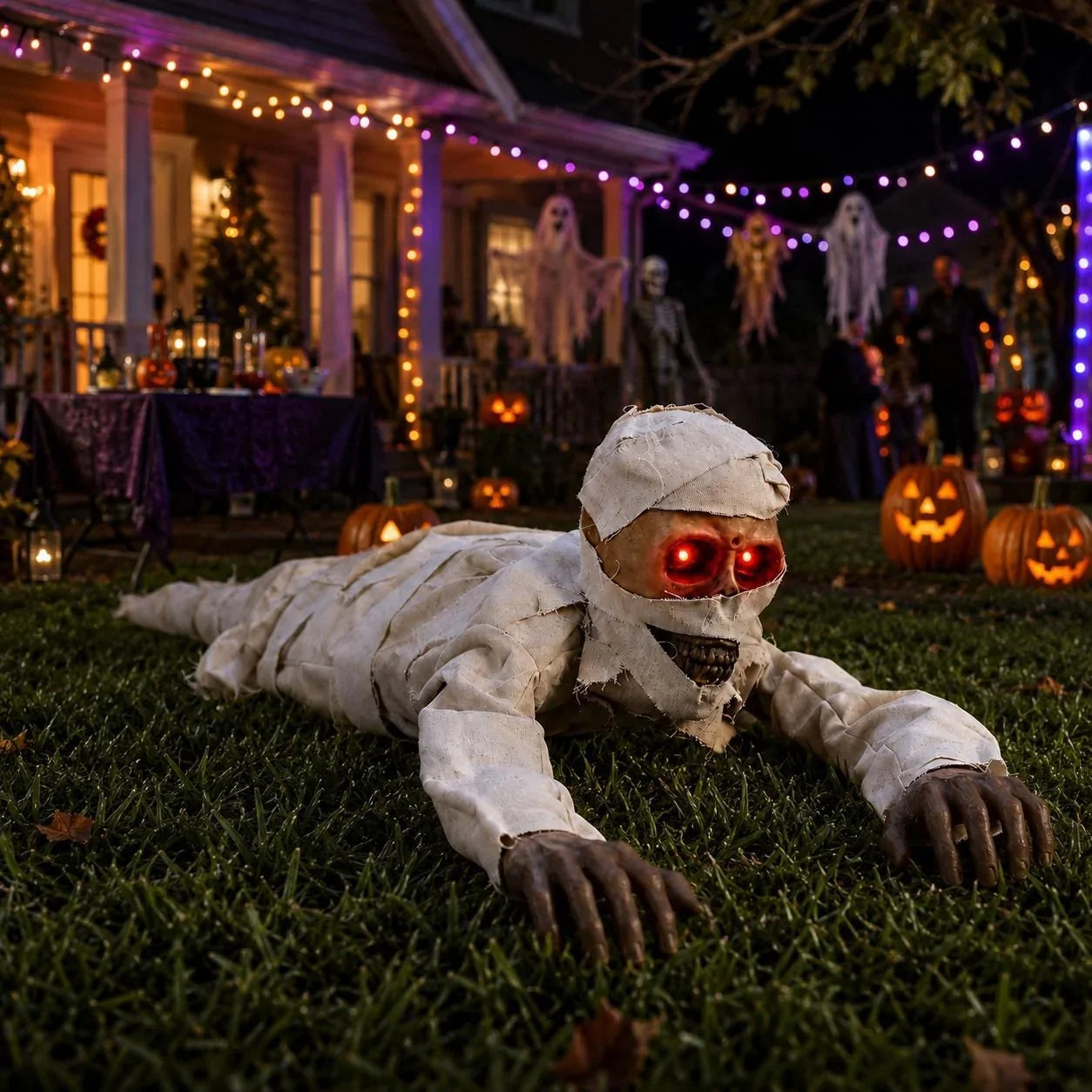 Purpose-Built Sound-Activated Animated Crawling Mummy with Glowing