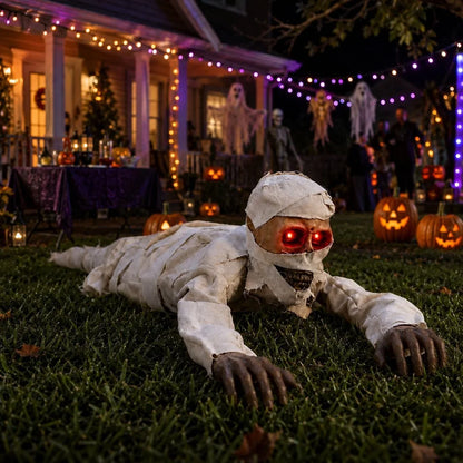 Purpose-Built Sound-Activated Animated Crawling Mummy with Glowing