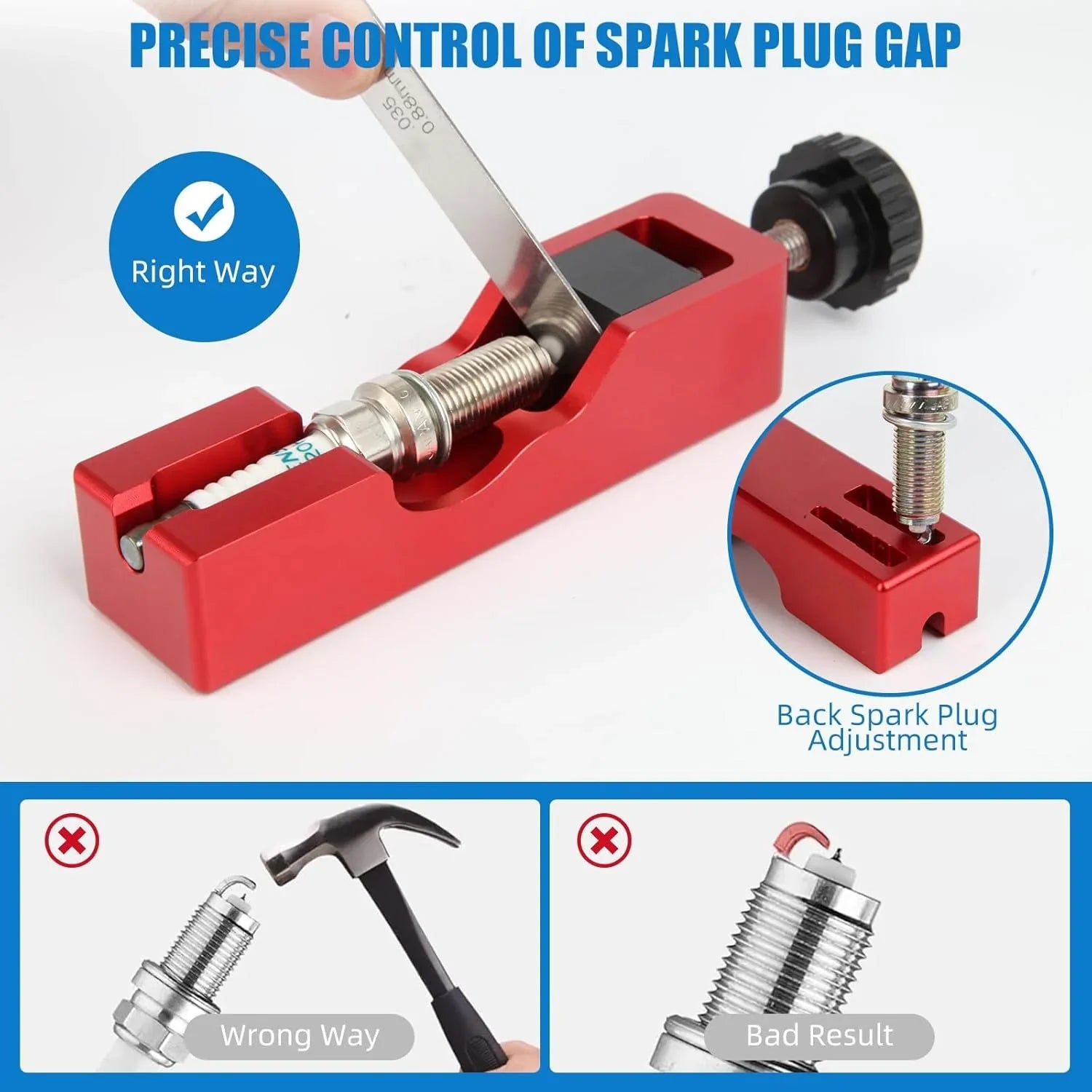 Workshop-Ready Spark Plug Gap Tool with Feeler