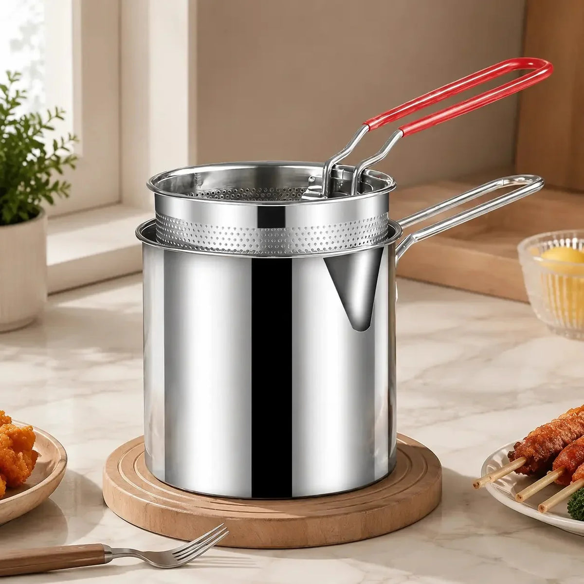 Space-Saving Restaurant-Quality Crispy Frying at Home Compact