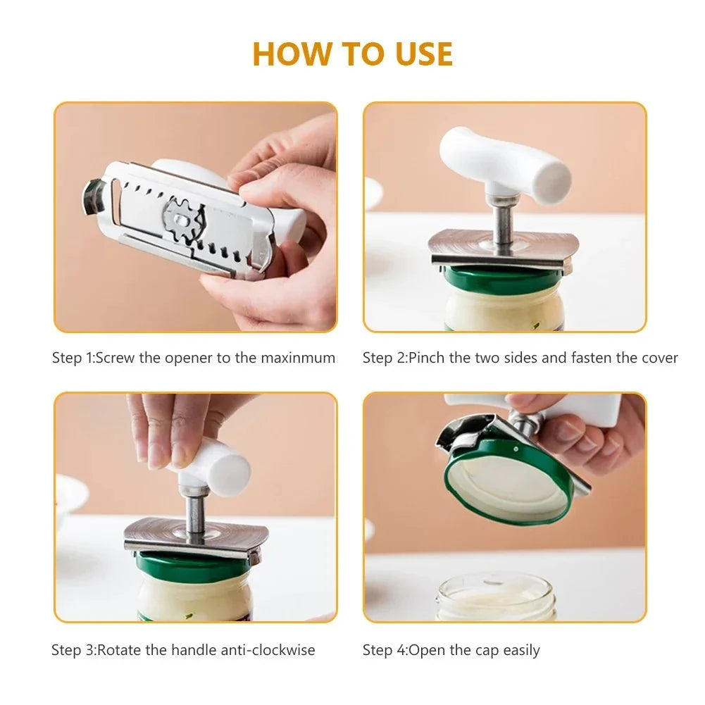 Practical Stainless Steel Jar Opener & Bottle Lid