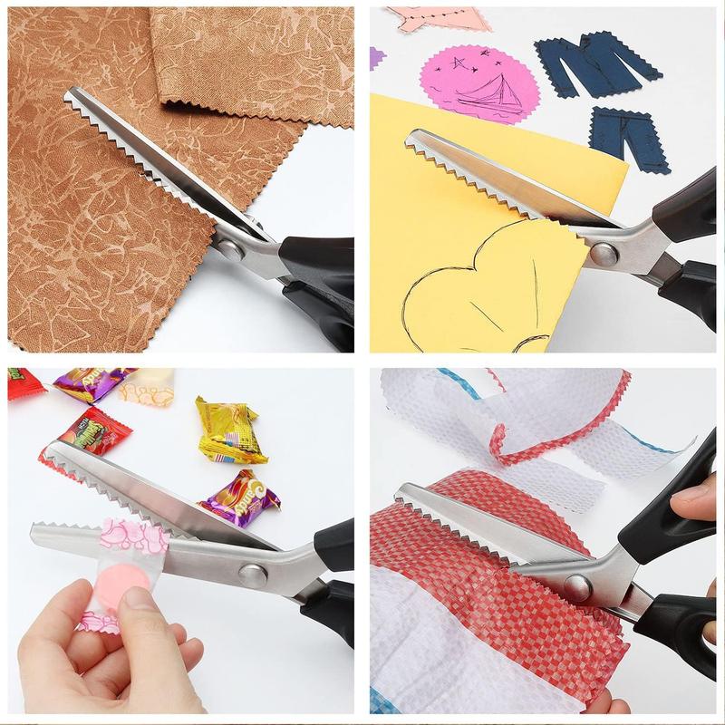 Workshop-Ready Stainless Steel Zig Zag Scissors with Serrated Teeth