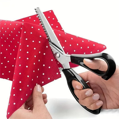 Workshop-Ready Stainless Steel Zig Zag Scissors with Serrated Teeth