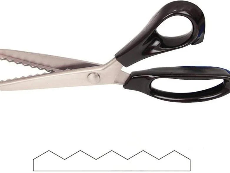 Workshop-Ready Stainless Steel Zig Zag Scissors with Serrated Teeth