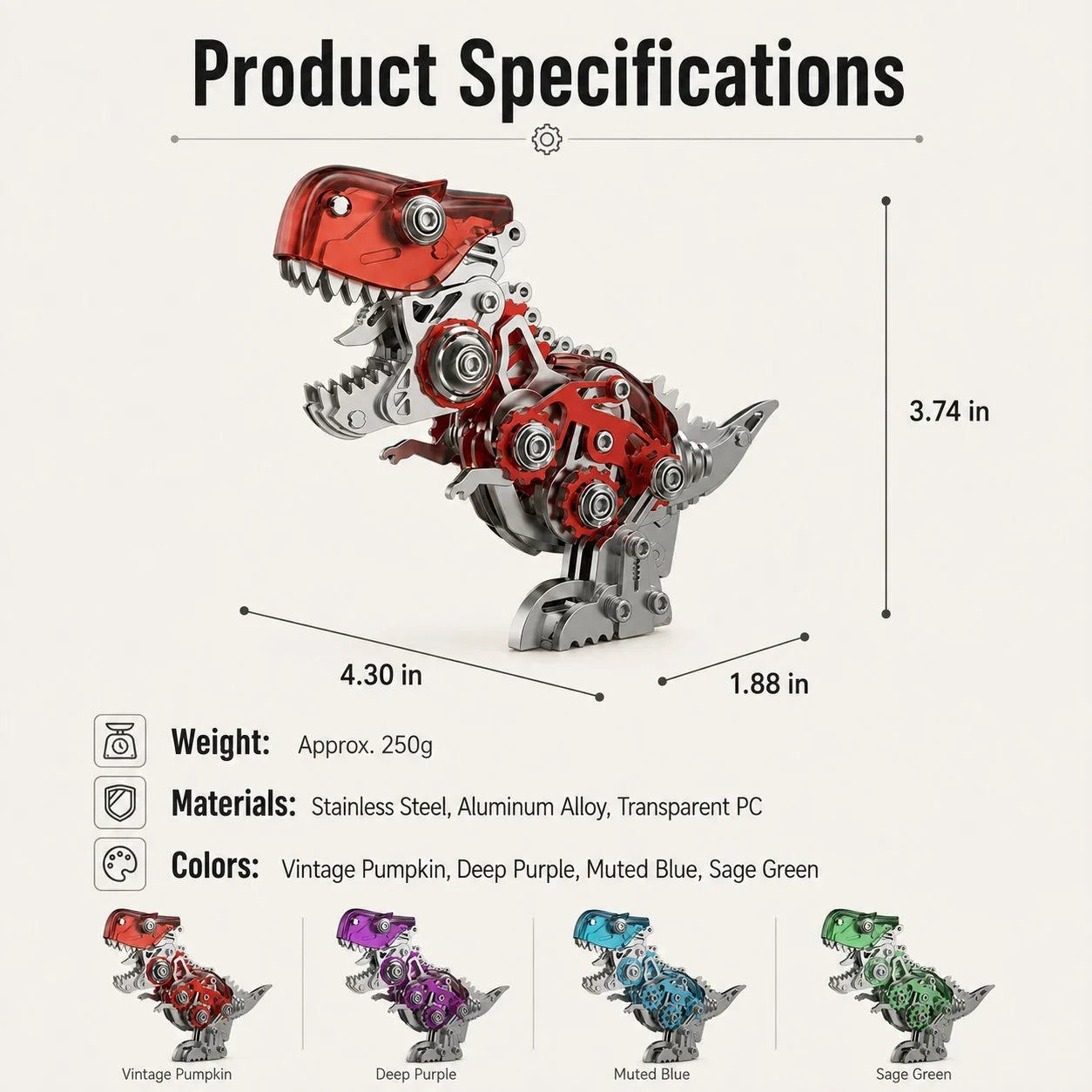 Purpose-Built Steampunk T-Rex Mechanical Assembly