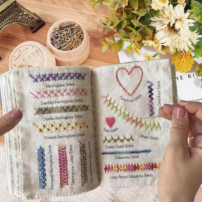 2026 Embroidery Stitch Practice Book for Beginning Crafters