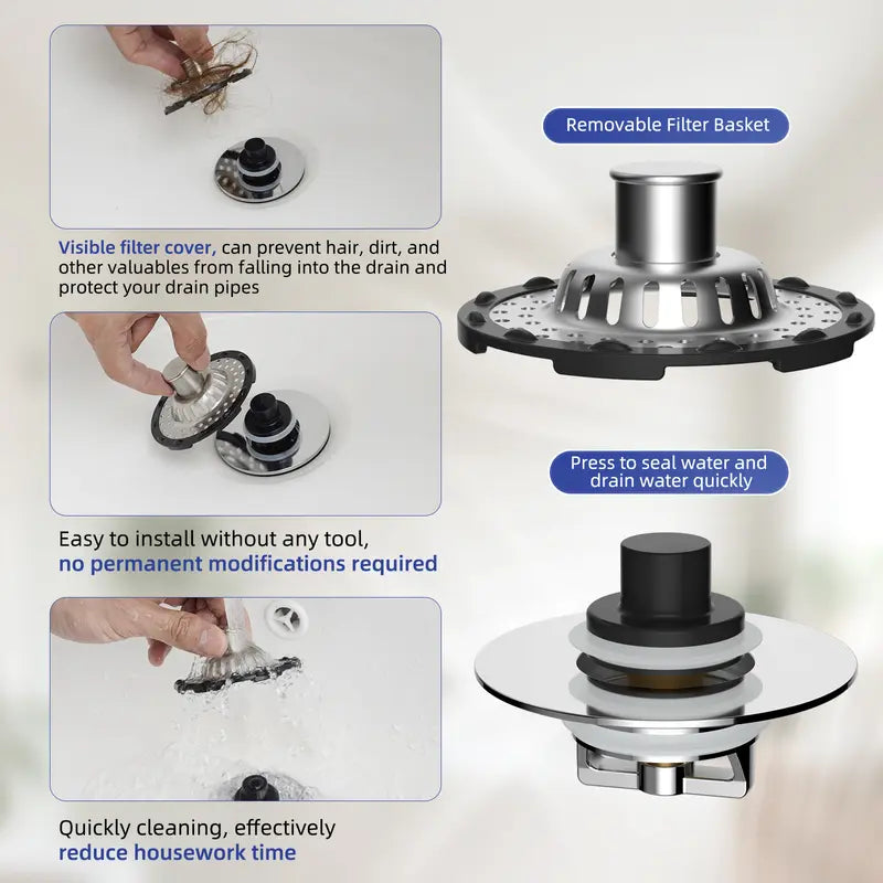 Easy-Care Stop Fumbling with Gross Drains Upgrade to the 3-in-1