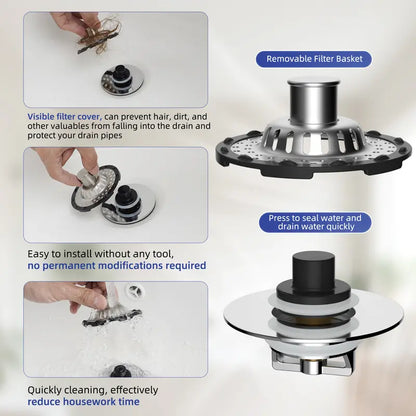 Easy-Care Stop Fumbling with Gross Drains Upgrade to the 3-in-1