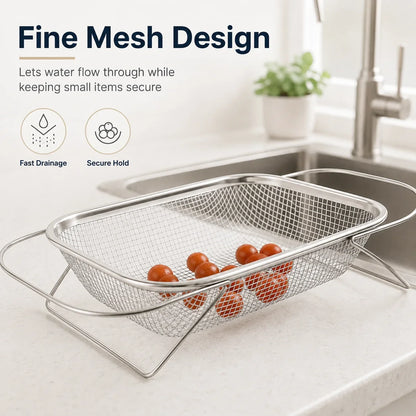 Space-Saving Expandable Over-the-Sink Strainer