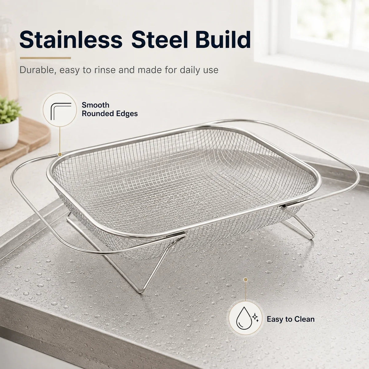 Space-Saving Expandable Over-the-Sink Strainer