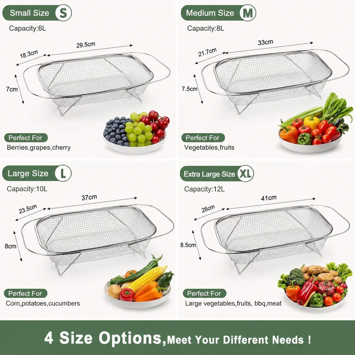 Space-Saving Expandable Over-the-Sink Strainer