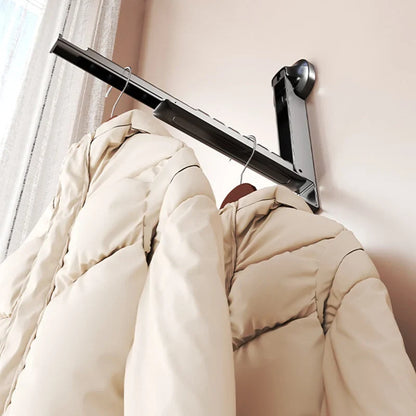 Purpose-Built Suction-Cup Telescoping Folding Clothes Rack – No