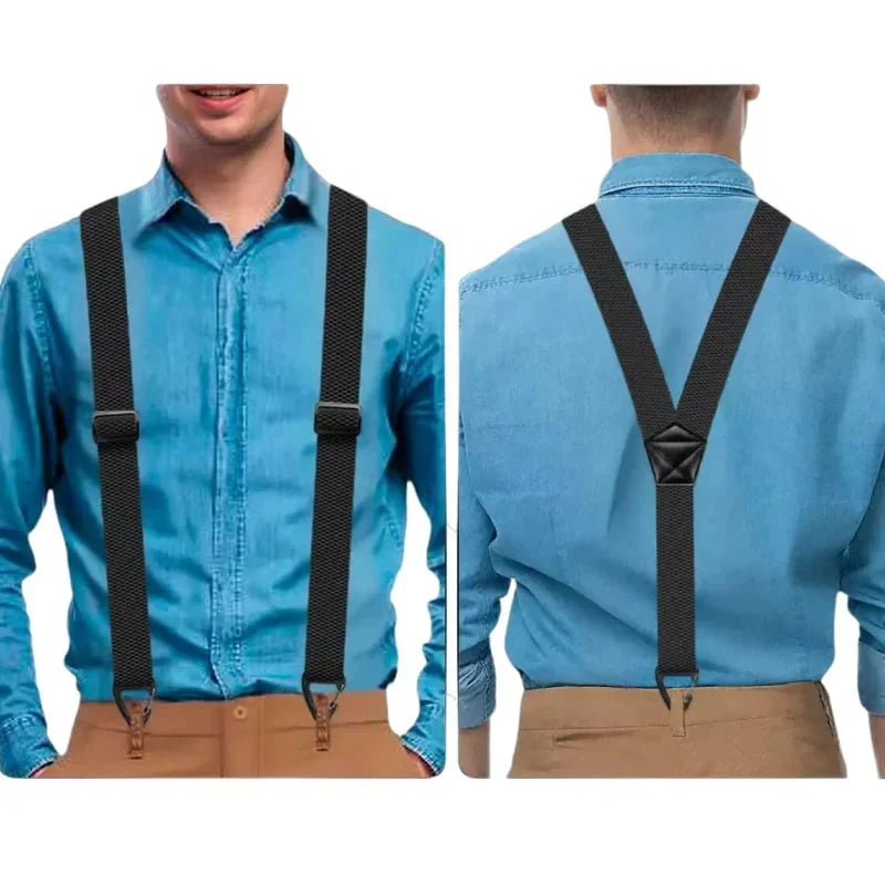 Men's X-Back Suspenders with Secure Hook Clips
