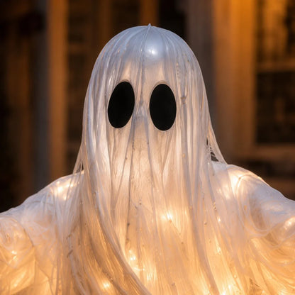 Decorative wirling Ghost Pumpkin Yard Lamp for Focused Lighting