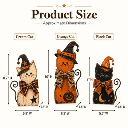 Pet-Friendly Vintage Witch Cat Decor Set for Daily Pet Care