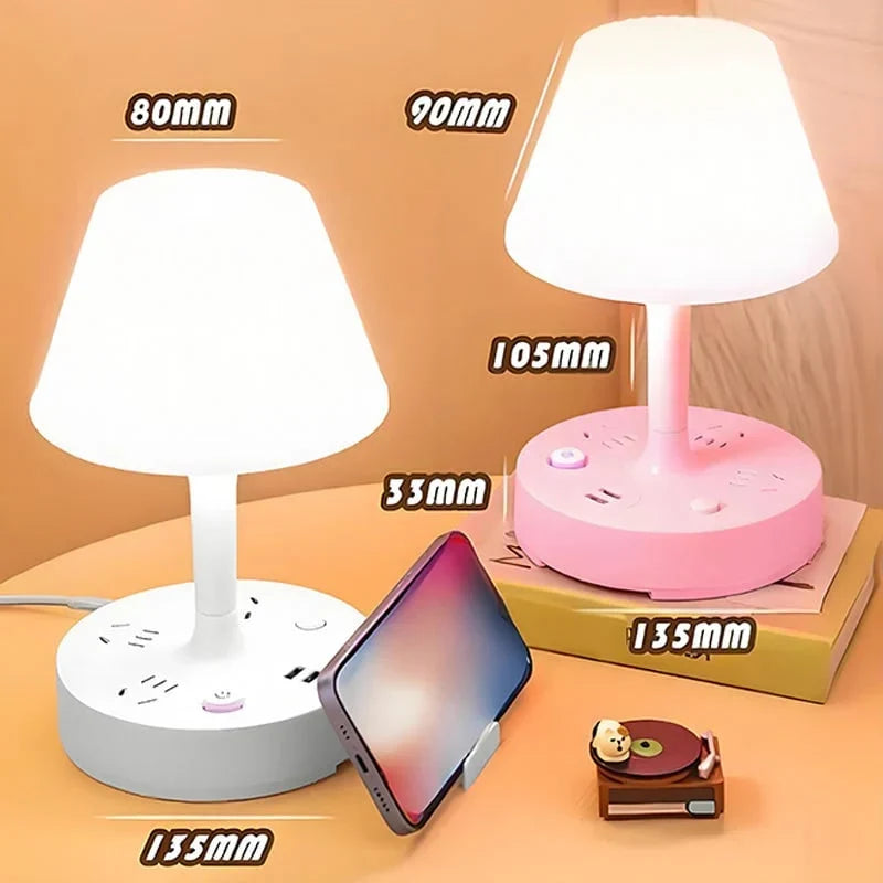 Desk Lamp with Integrated Charging Hub and Adjustable Light
