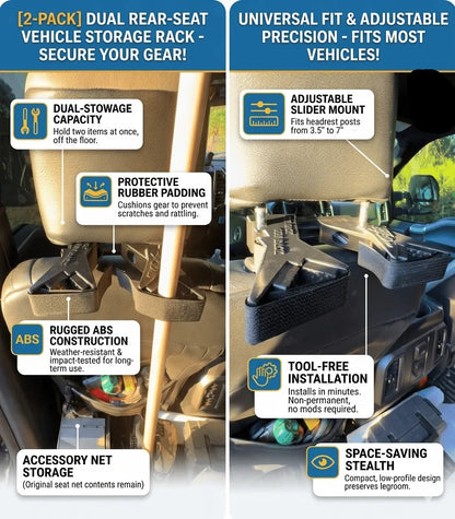 Workshop-Ready Tactical Seat Back Gun Rack – Universal Fit, Tool