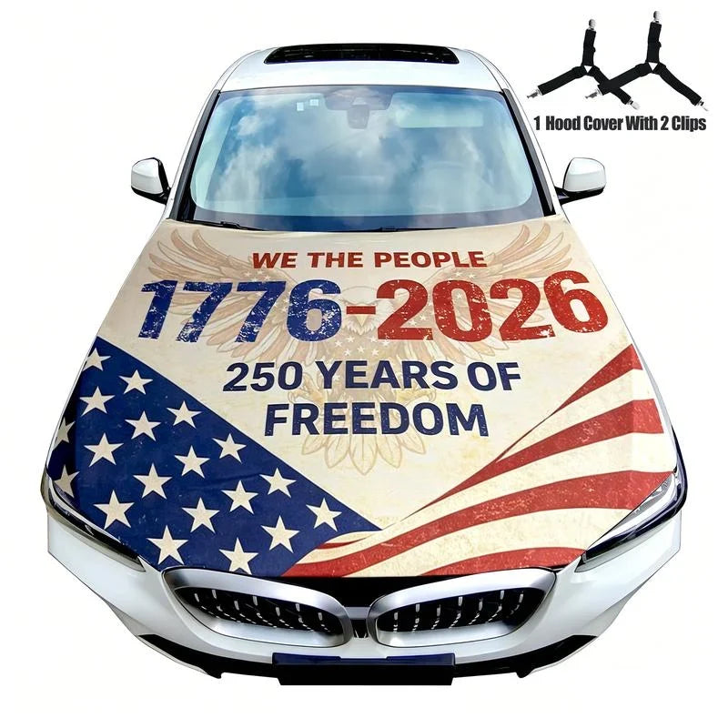 Vehicle-Ready American Car Hood Flag for Practical Car Use