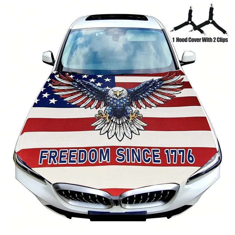 Vehicle-Ready American Car Hood Flag for Practical Car Use