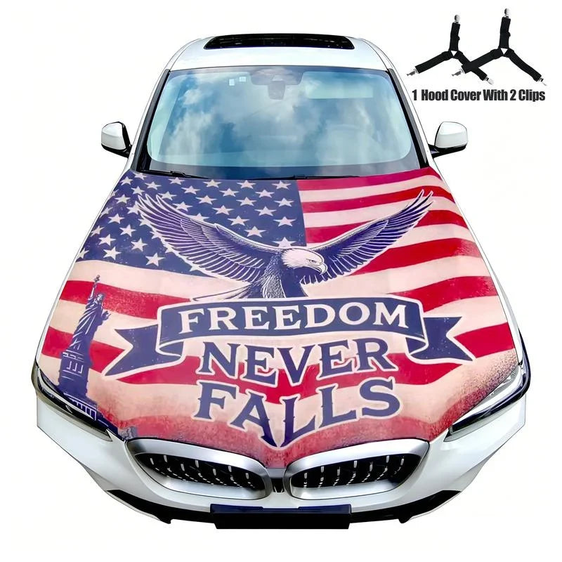 Vehicle-Ready American Car Hood Flag for Practical Car Use
