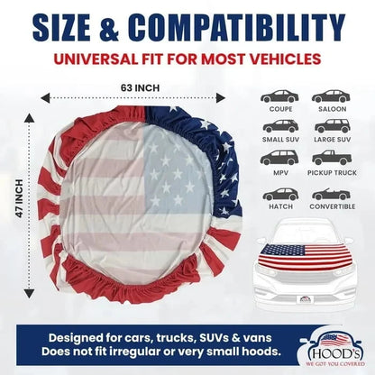 Vehicle-Ready American Car Hood Flag for Practical Car Use