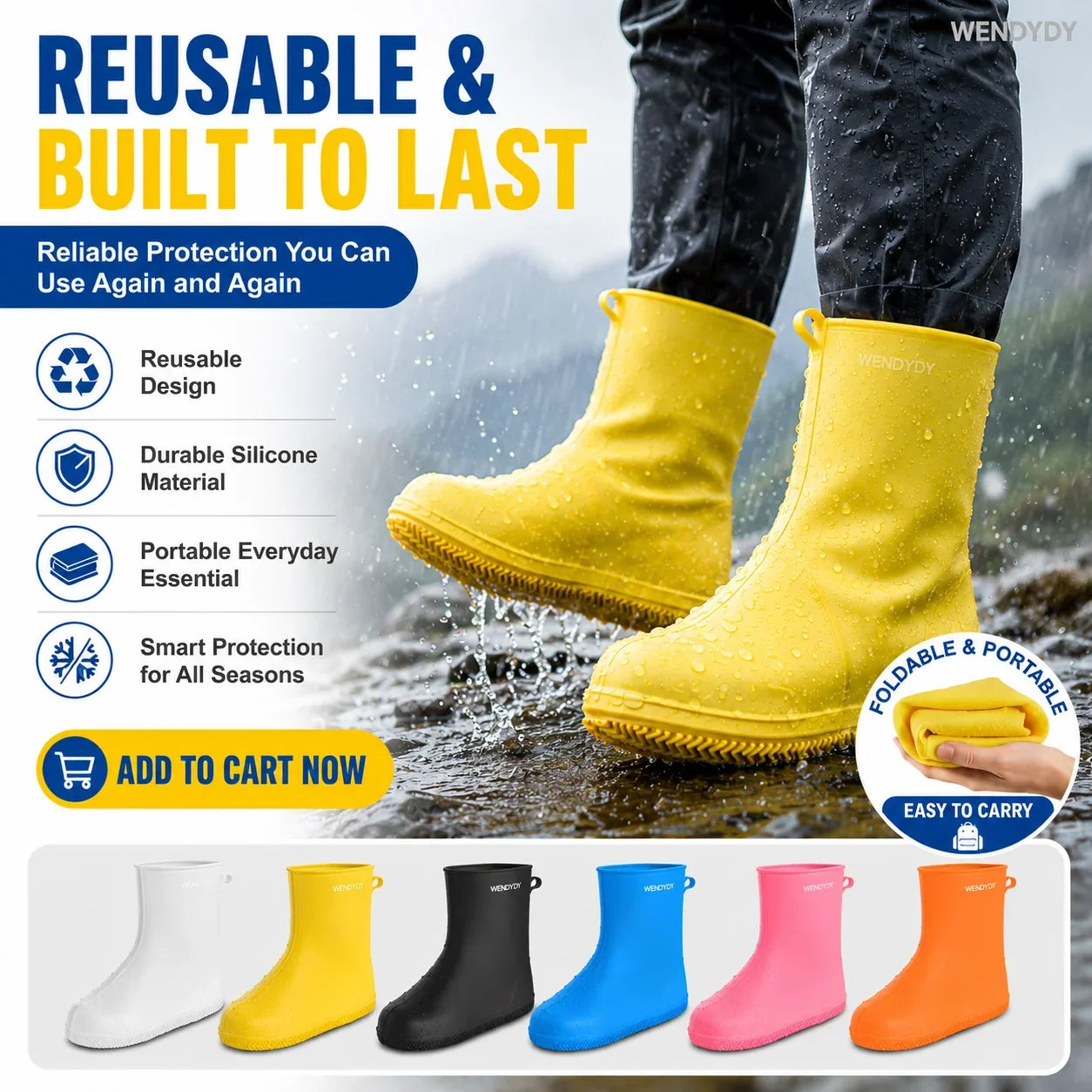 Task-Ready Thick Wear-Resistant Waterproof Shoe Cover for Home Upkeep