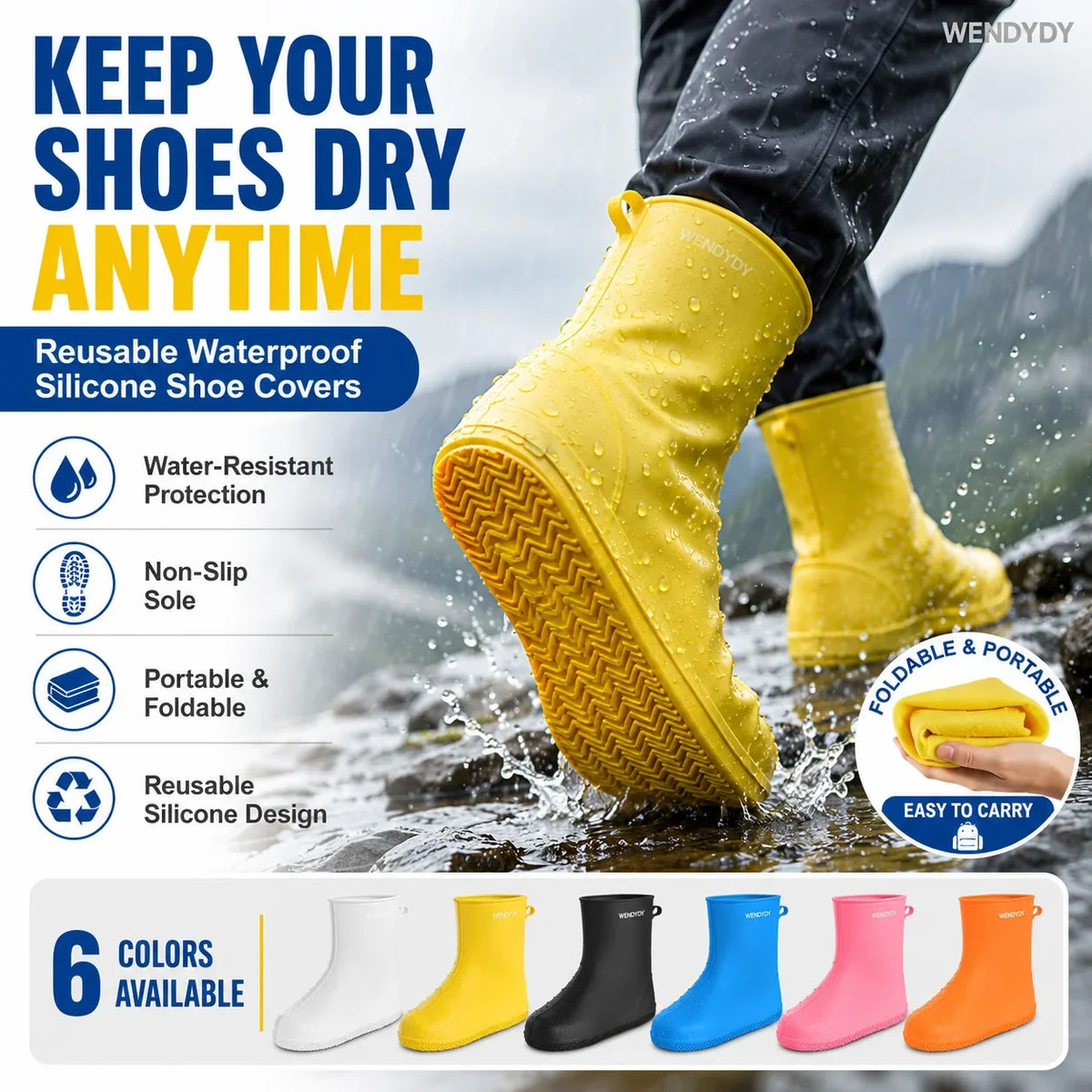 Task-Ready Thick Wear-Resistant Waterproof Shoe Cover for Home Upkeep