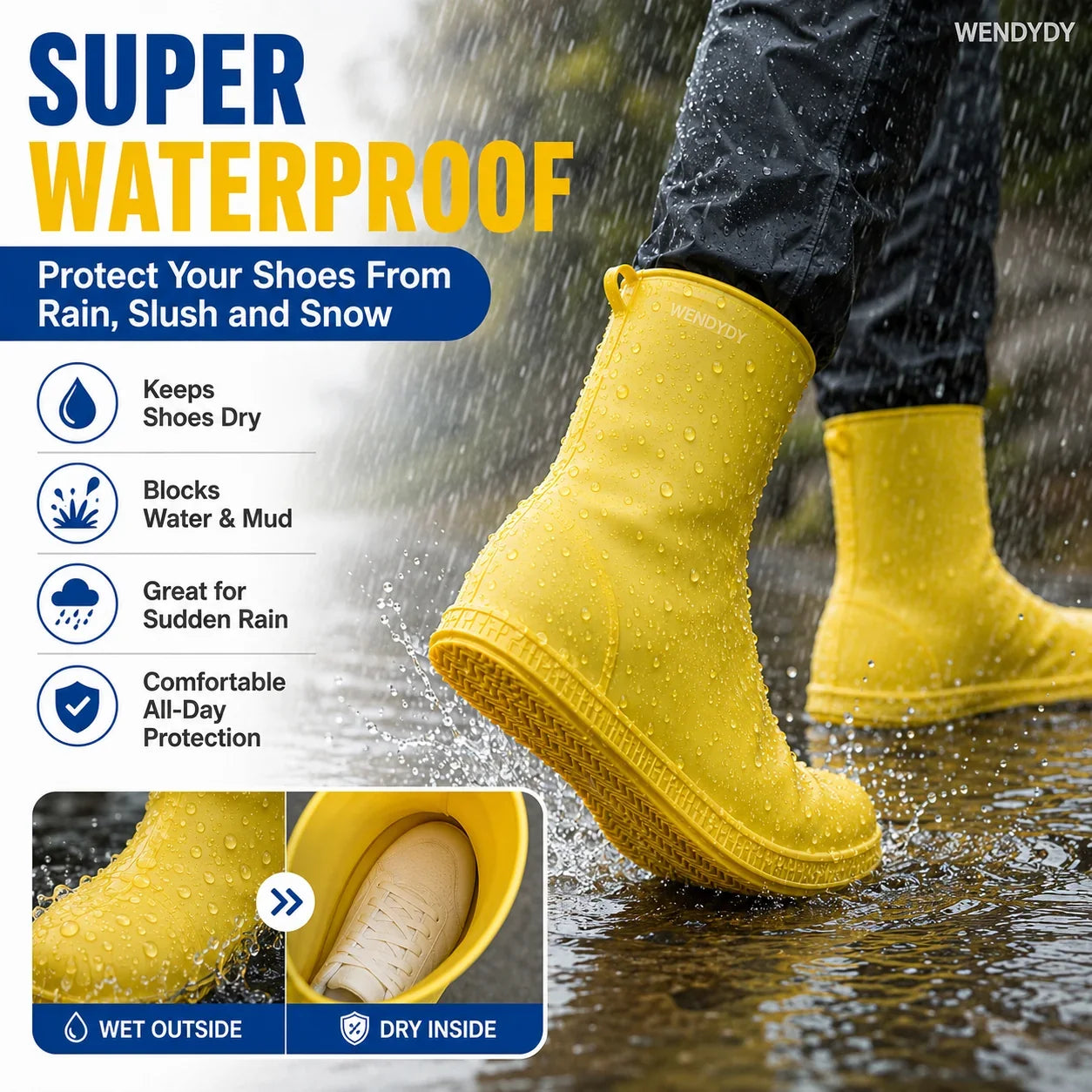 Task-Ready Thick Wear-Resistant Waterproof Shoe Cover for Home Upkeep