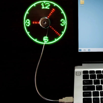 TimeGlow USB Desk Fan with Floating LED Clock