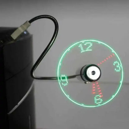 TimeGlow USB Desk Fan with Floating LED Clock