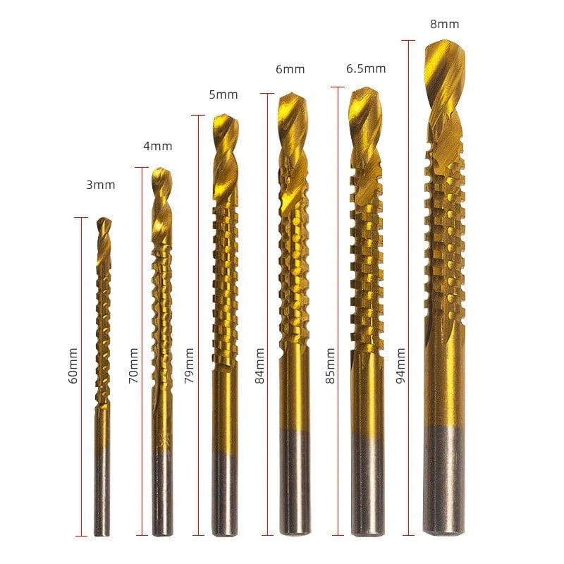 Vehicle-Ready Carbon steel 6-Piece Metalworking Tool Set: Drill, Cut