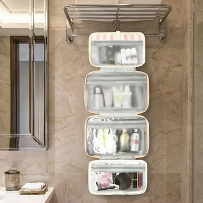 Space-Saving Striped hanging travel toiletry bag for Organized Storage