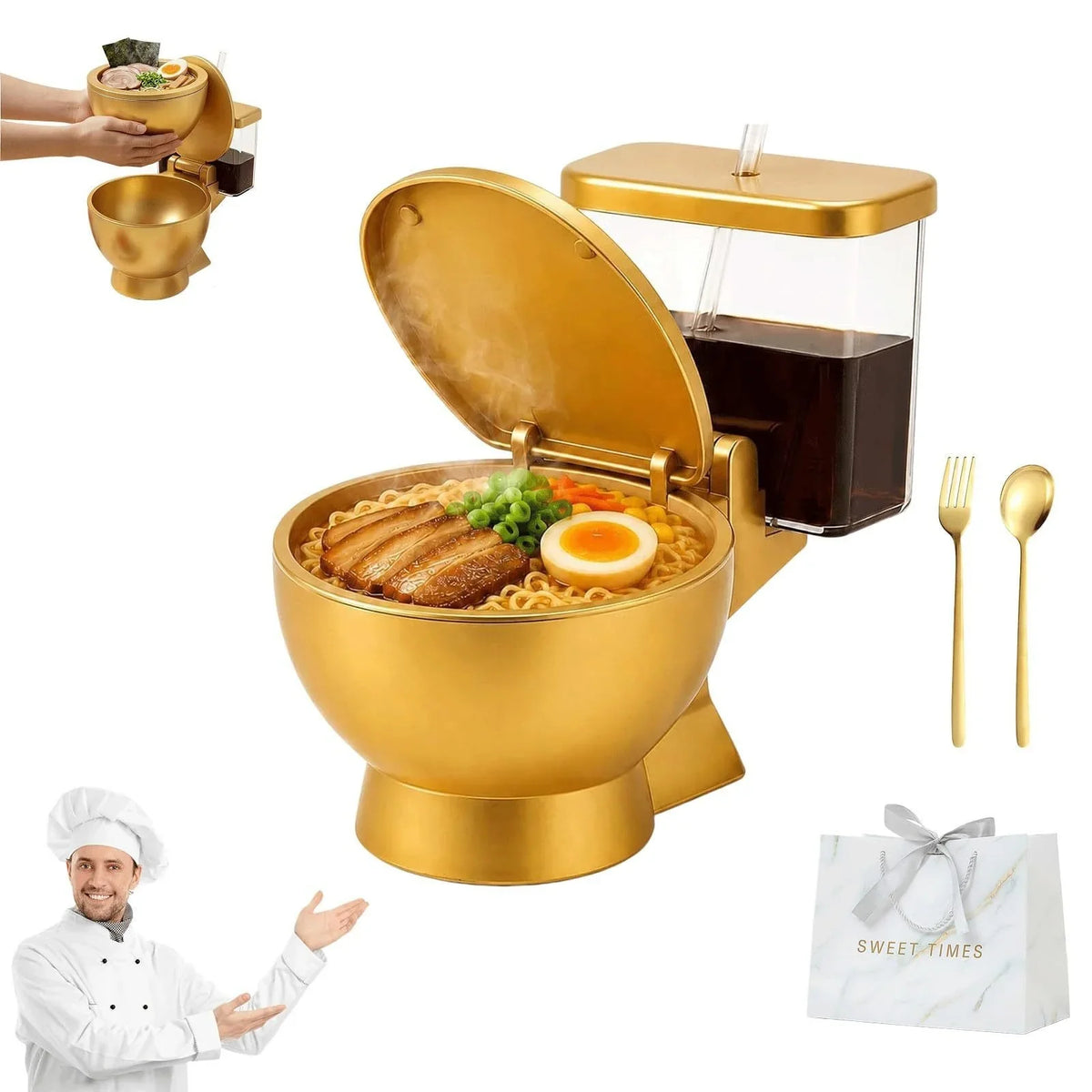 Purpose-Built Toilet Shaped Ramen Bowl for Everyday Use