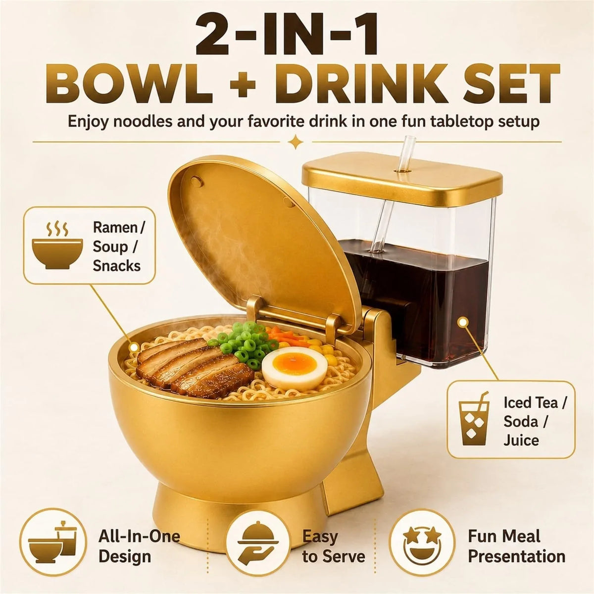 Purpose-Built Toilet Shaped Ramen Bowl for Everyday Use