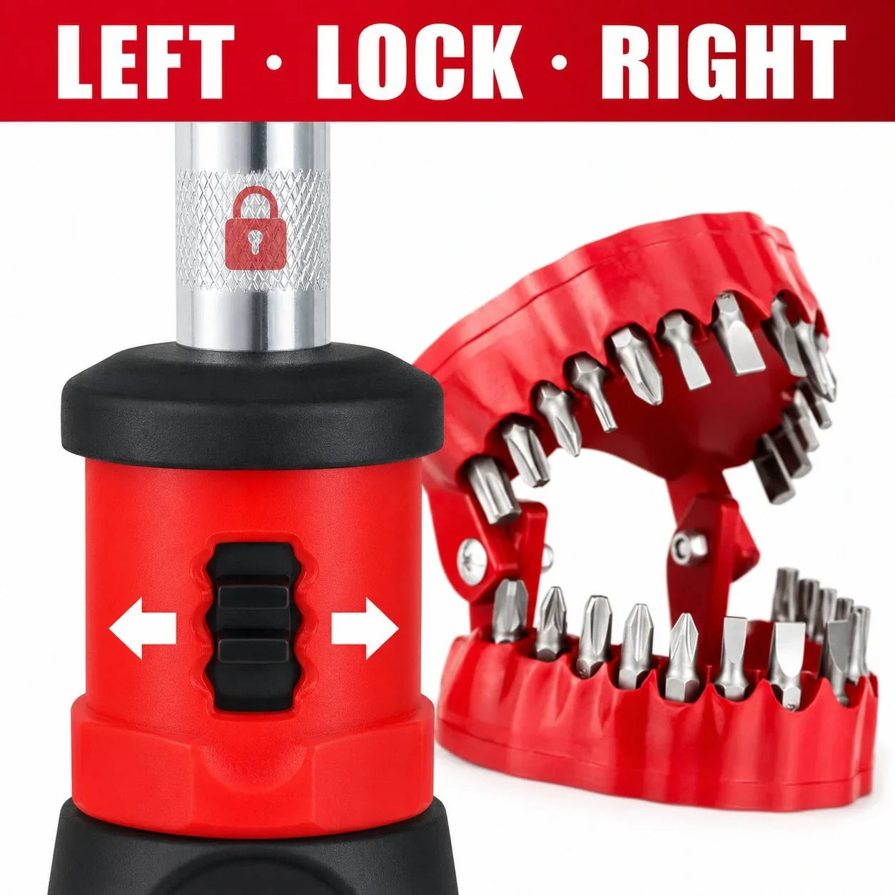 28-Piece Driver Bit Kit in a Tooth-Shaped Desktop Holder