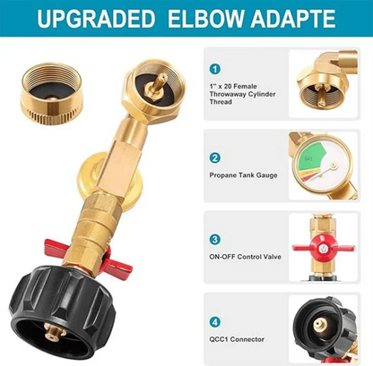 Purpose-Built Propane Refill Elbow – Tank Gauge for Everyday Use