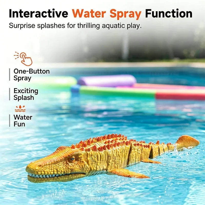 Hands-On 2.4G RC Mosasaurus Swimming Toy with Spray for Creative Play