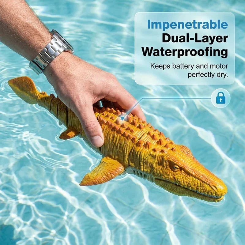 Hands-On 2.4G RC Mosasaurus Swimming Toy with Spray for Creative Play