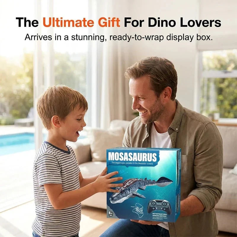 Hands-On 2.4G RC Mosasaurus Swimming Toy with Spray for Creative Play