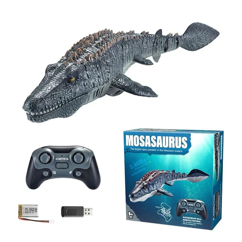Hands-On 2.4G RC Mosasaurus Swimming Toy with Spray for Creative Play