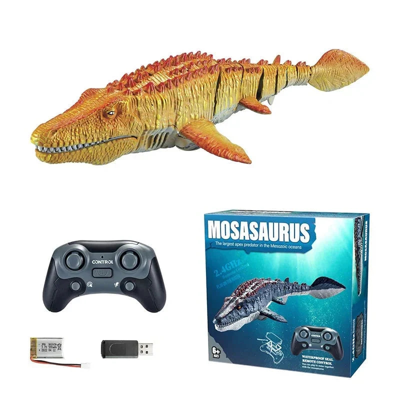 Hands-On 2.4G RC Mosasaurus Swimming Toy with Spray for Creative Play