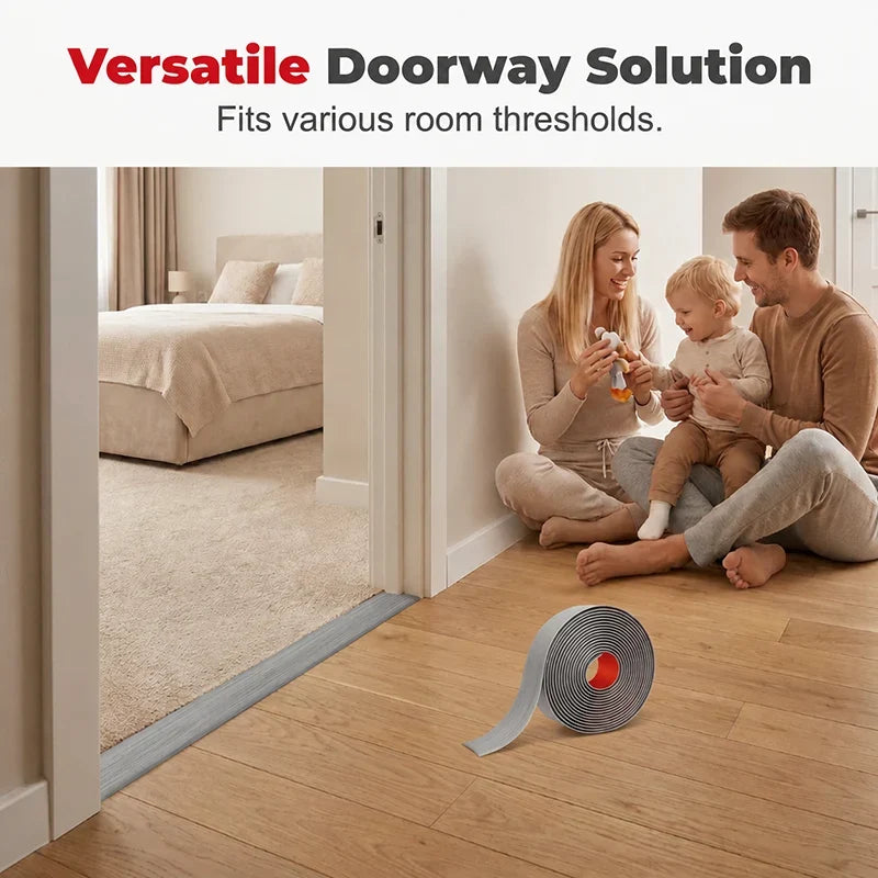 Space-Saving Self-Adhesive Flexible Floor Transition