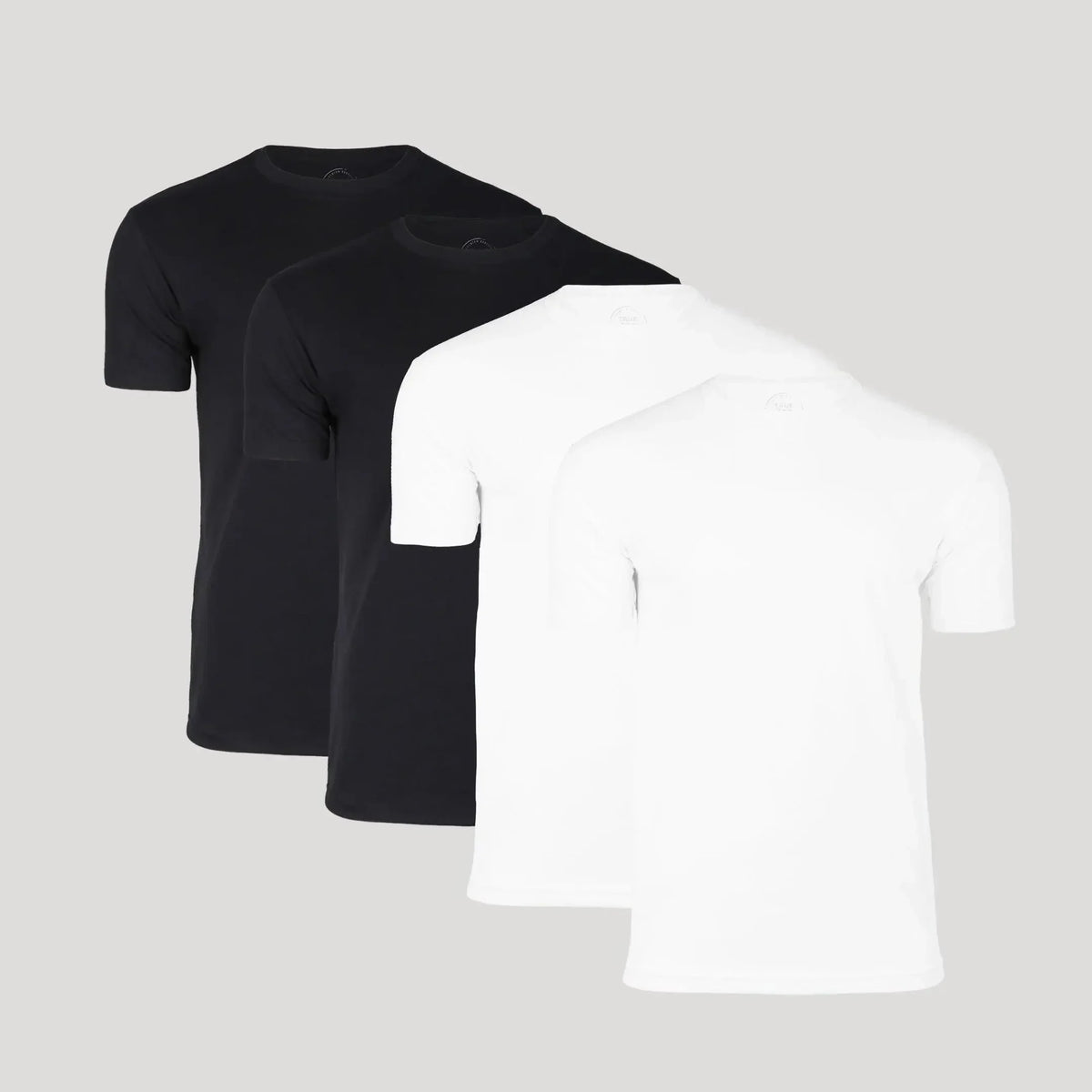 Four-Pack Men's Crew-Neck Tees with Short Sleeves and Clean Fit