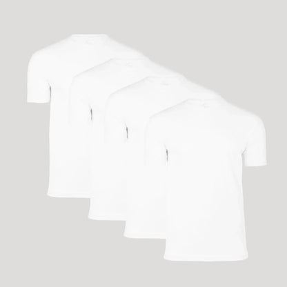 Four-Pack Men's Crew-Neck Tees with Short Sleeves and Clean Fit