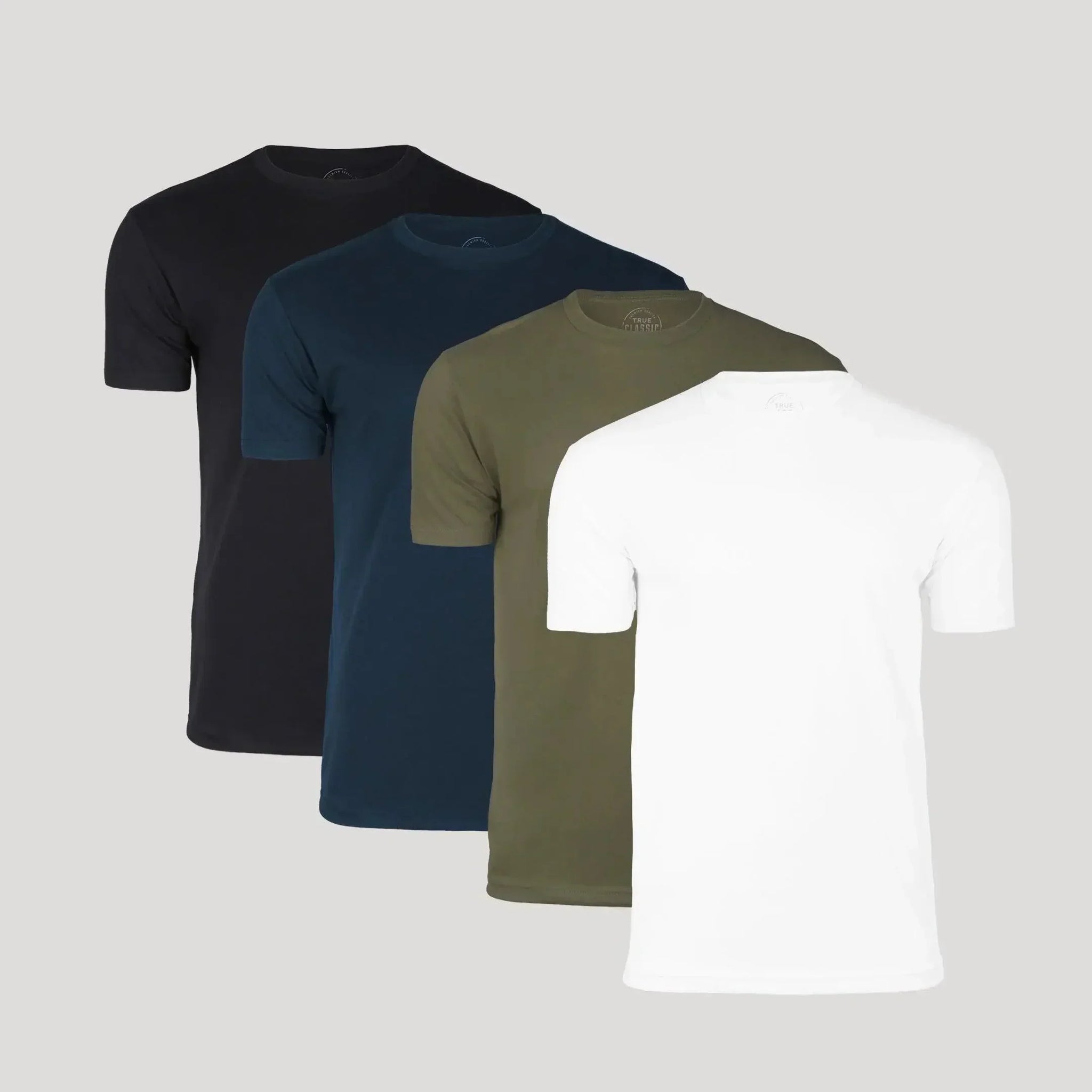 Four-Pack Men's Crew-Neck Tees with Short Sleeves and Clean Fit