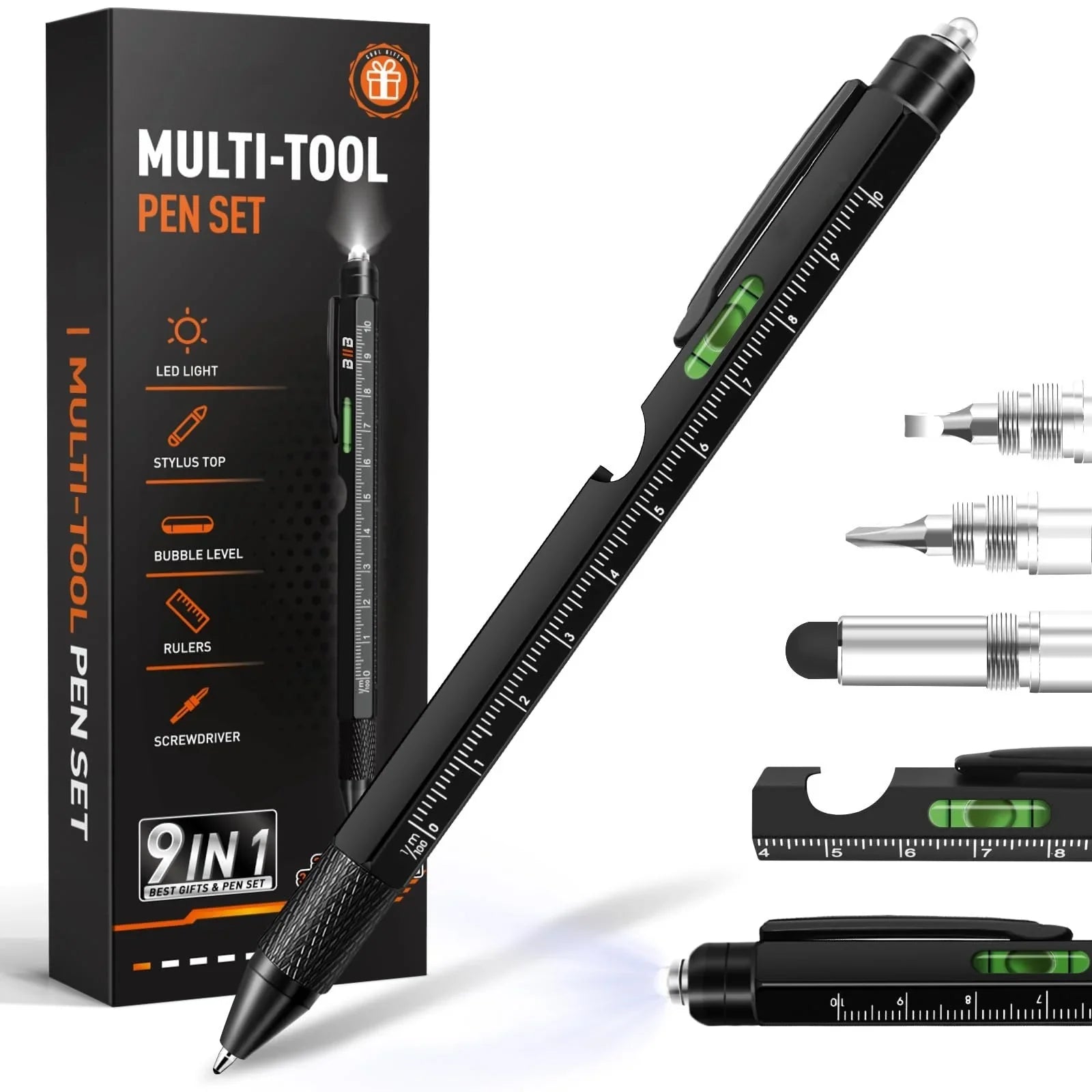 True Scrybe Bolt 9-in-1 Multi-Tool Pen with LED and Stylus