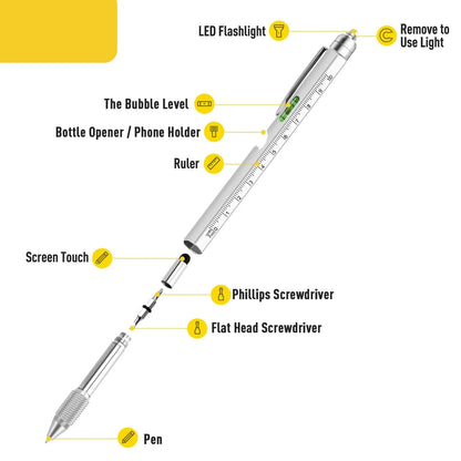 True Scrybe Bolt 9-in-1 Multi-Tool Pen with LED and Stylus